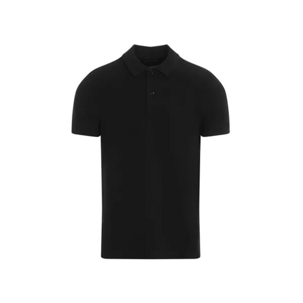 TOM FORD Tennis Piquet Polo Shirt In Black Product Image