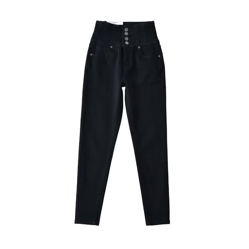 High Waist Washed Skinny Jeans product image