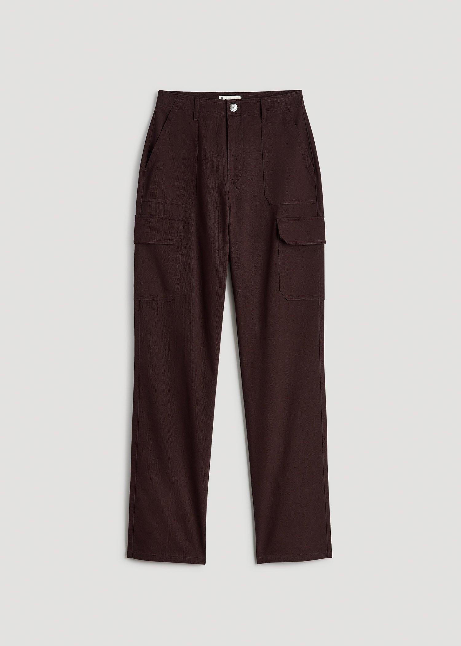 Straight Leg Cargo Chino Pants for Tall Women in Oxblood Female Product Image