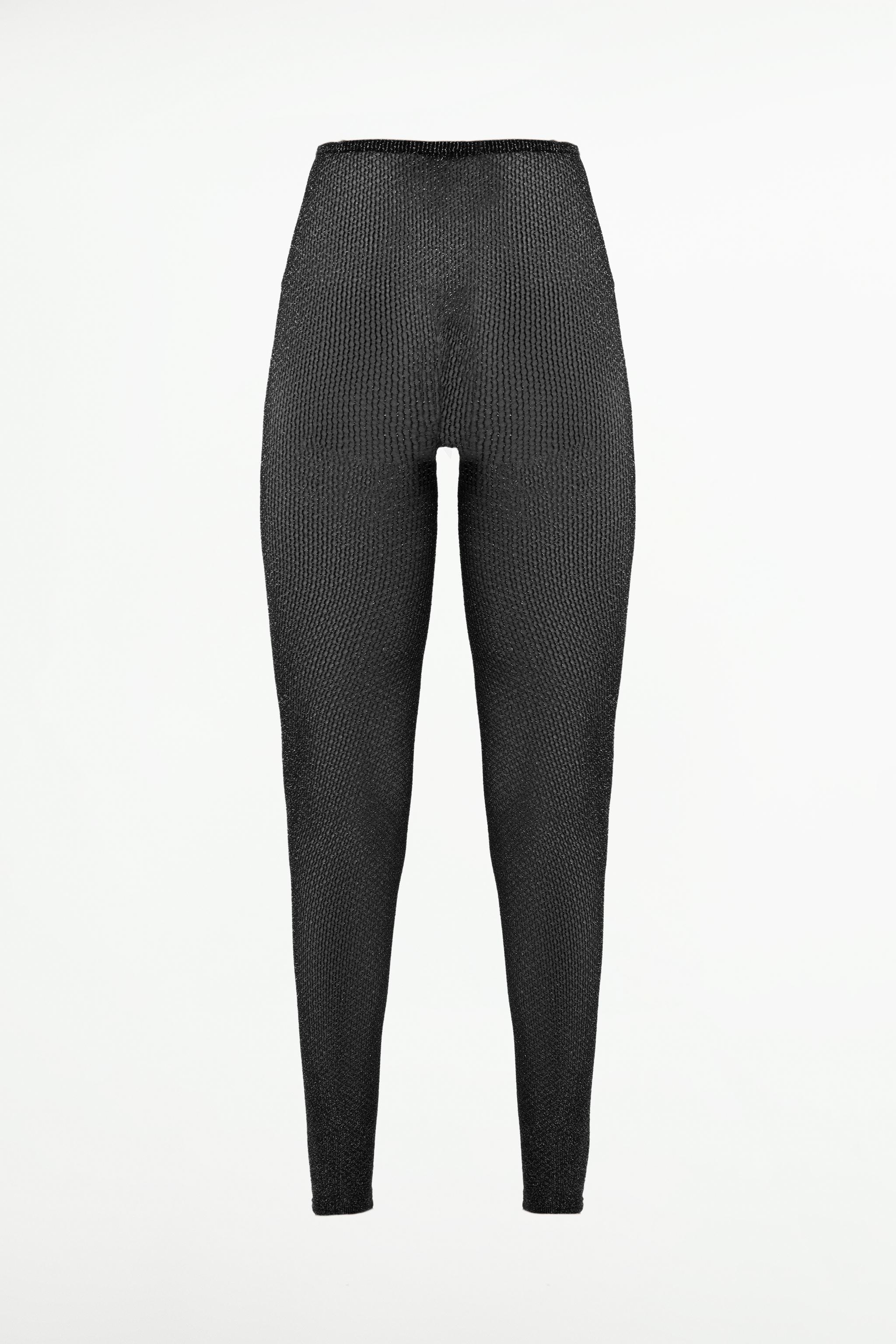 SEAMLESS MESH LEGGINGS WITH METALLIC THREAD Product Image