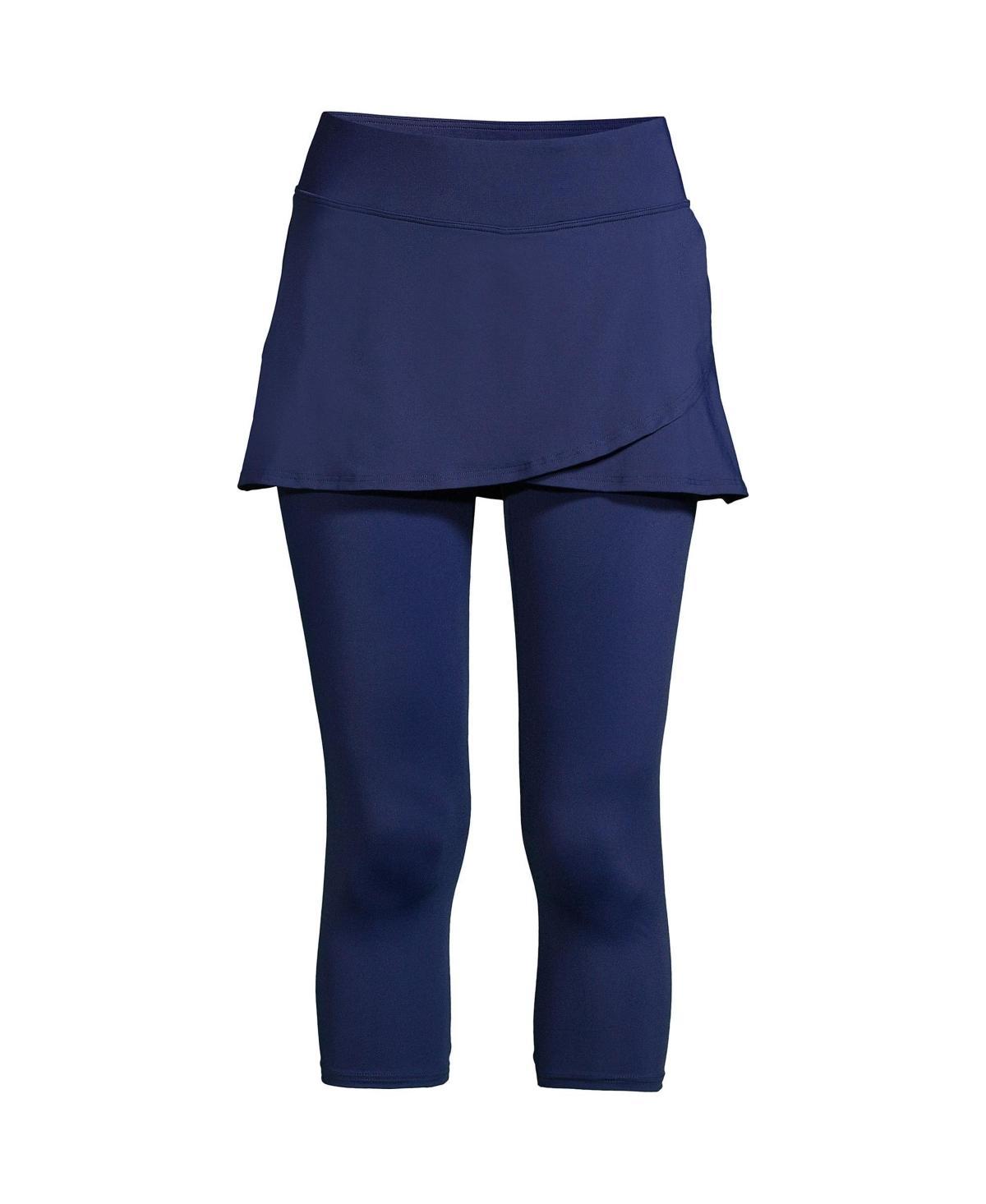 Womens Lands End Swim Skirt & Capri Leggings Deep Blue Product Image