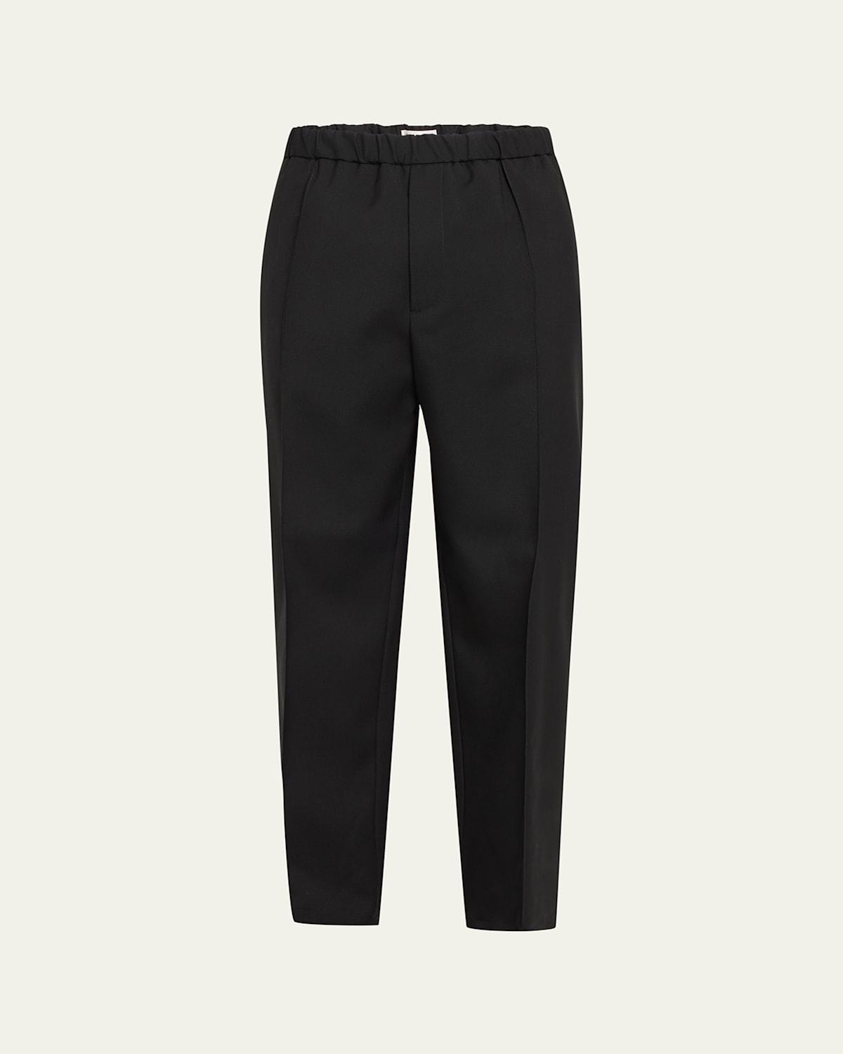 Mens Pintuck Wool Elastic-Waist Trousers Product Image