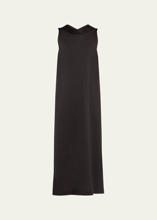 Loop Jersey Draped-Back Midi Dress Product Image