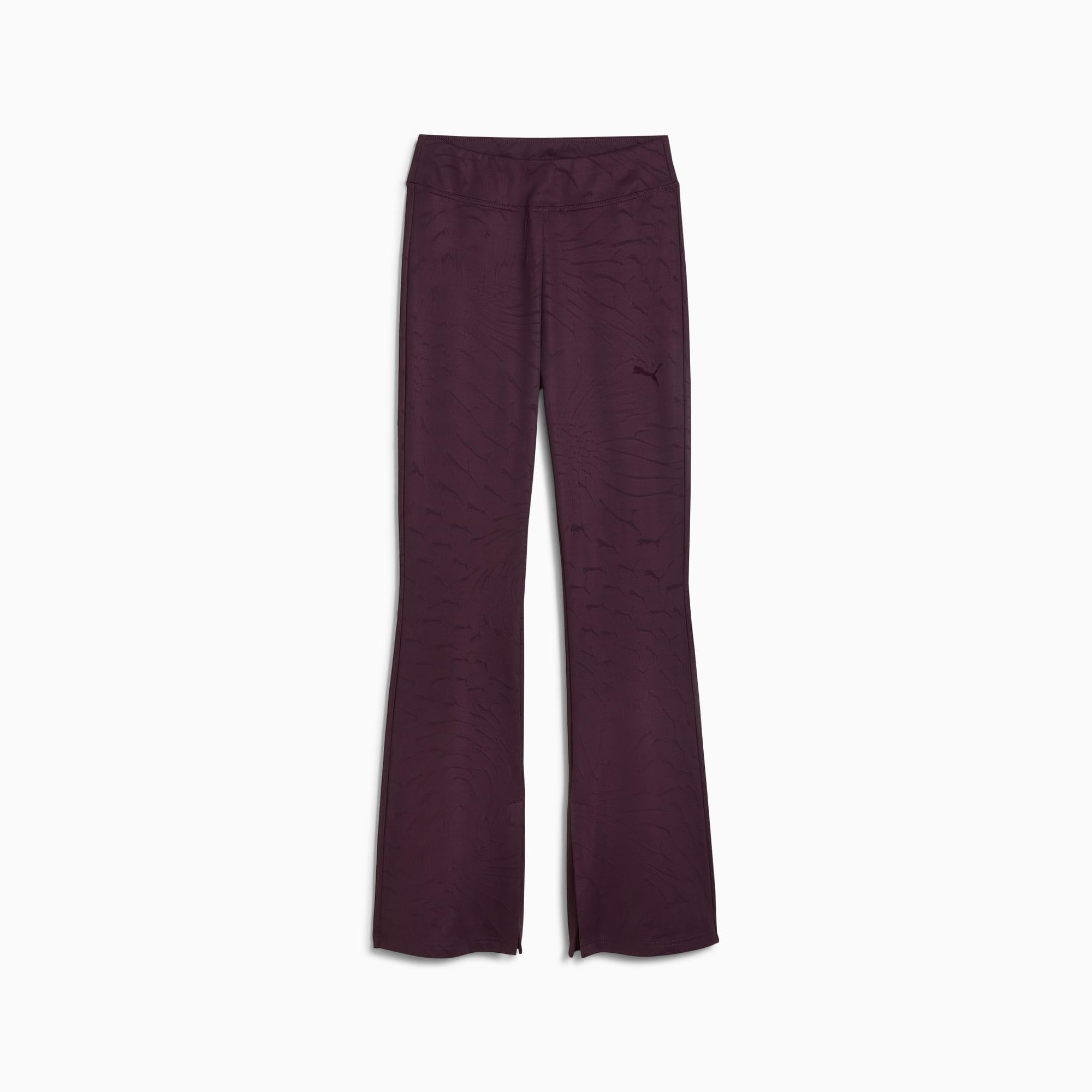 PUMA DARE TO Women's Textured Leggings in Midnight Plum/Aop Product Image