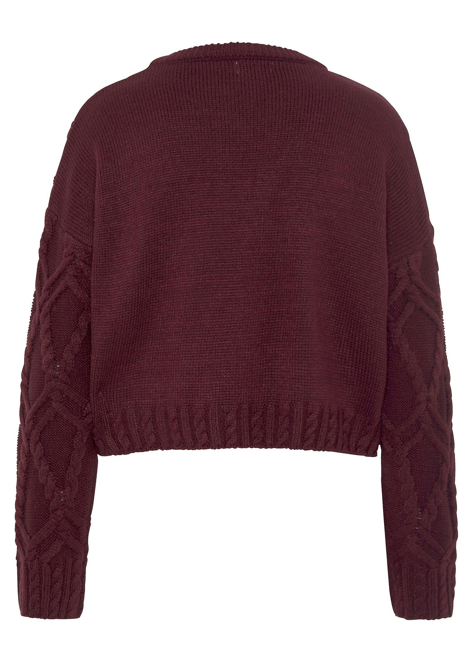 Cable Knit Sweater - Burgundy product image