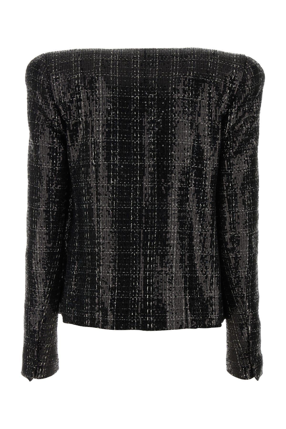 Woman Black Tweed Blazer Product Image