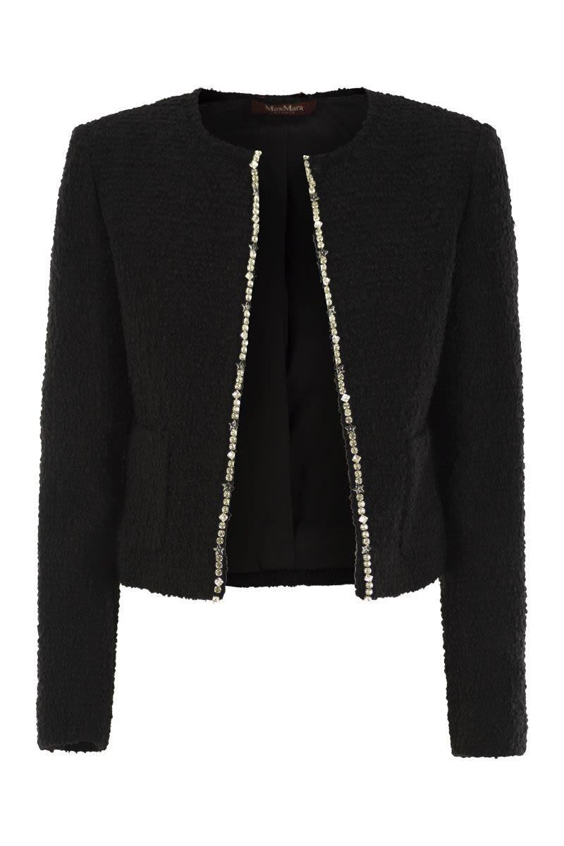 MAX MARA Embellished Long-sleeved Jacket In Negro Product Image