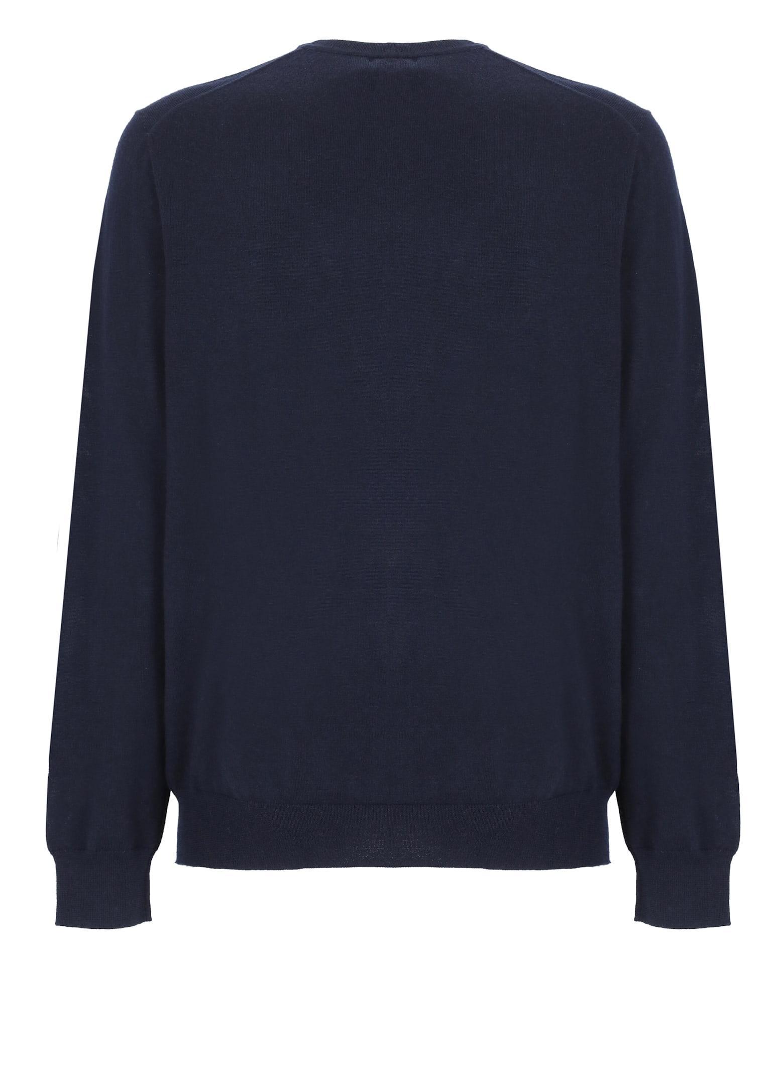 POLO RALPH LAUREN Washable Wool V-knit In Blue Product Image