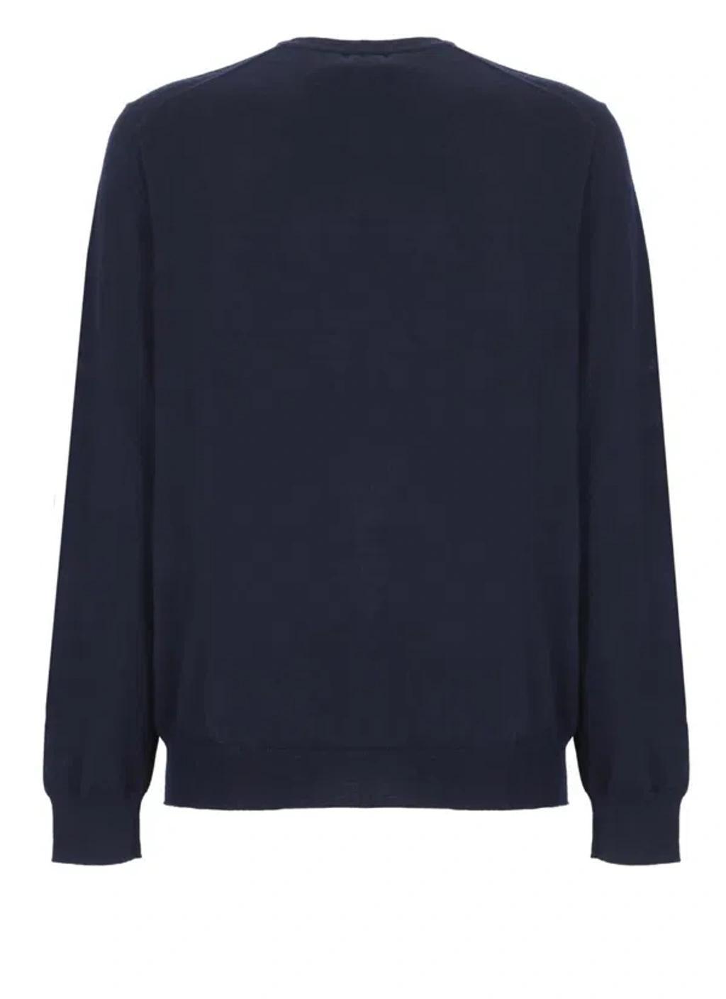 POLO RALPH LAUREN Washable Wool V-knit In Blue Product Image