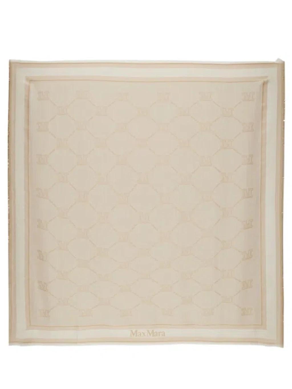 MAX MARA Women Scarf With Logo In Cream product image