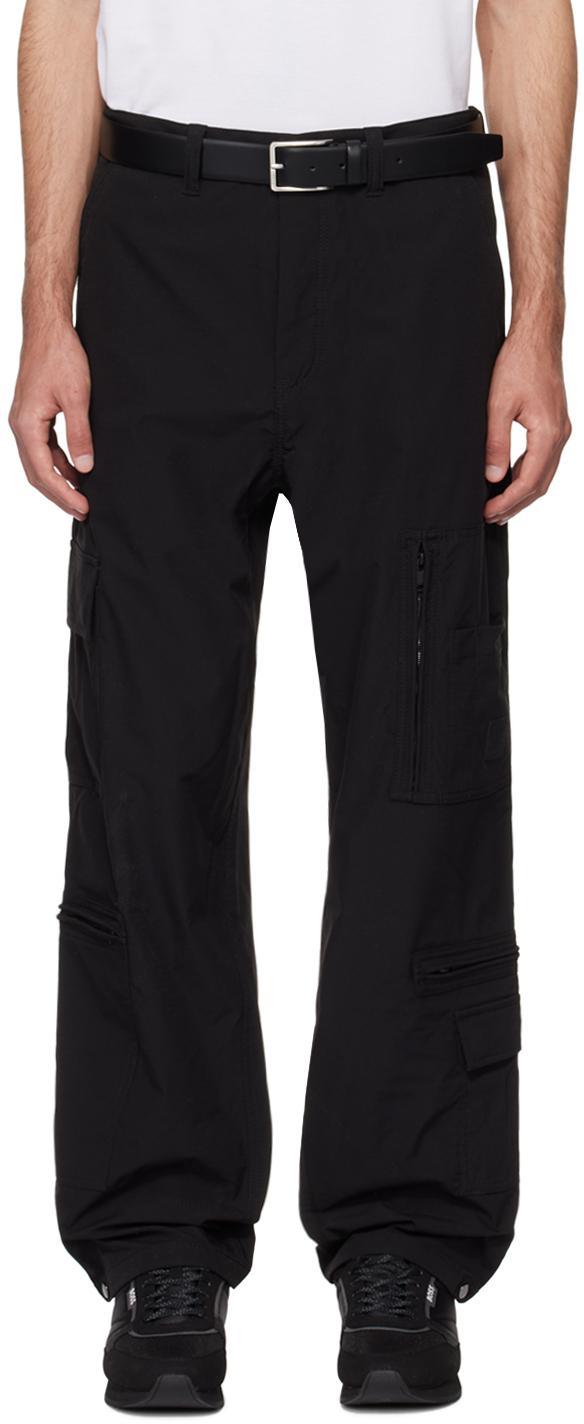 Black Pocket Cargo Pants In Black 001 Product Image