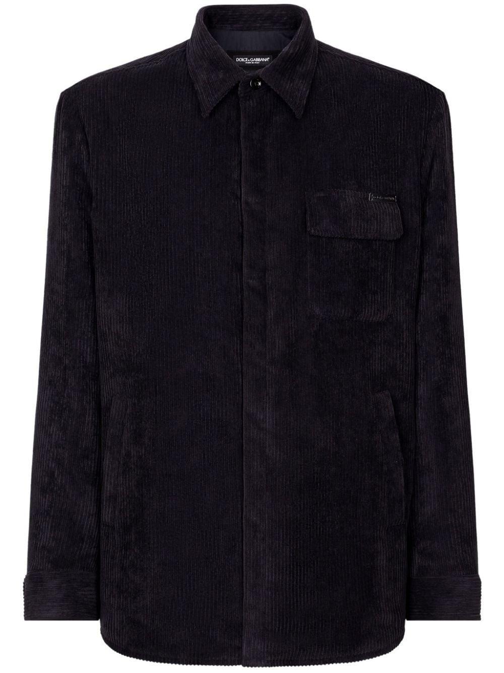 Corduroy Shirt Jacket In Black Product Image