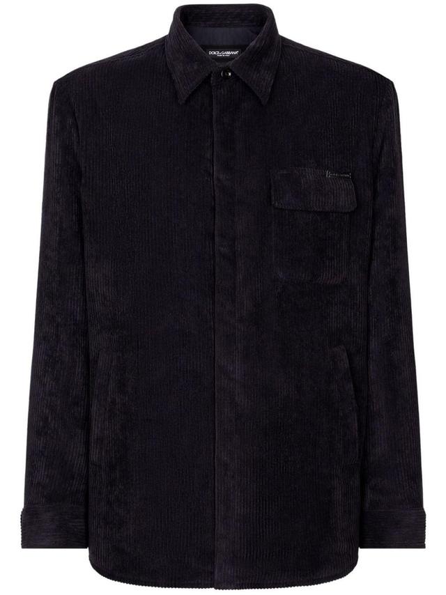 Corduroy Shirt Jacket In Black Product Image