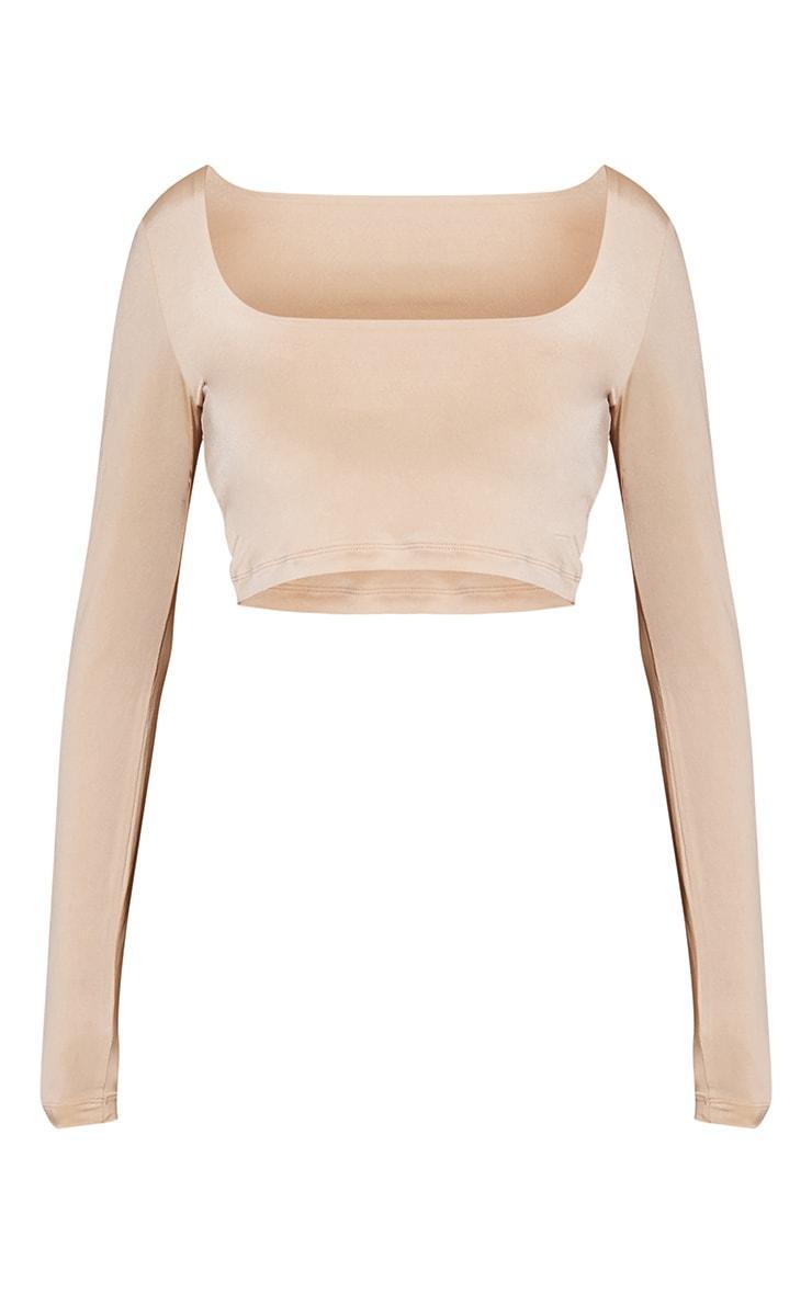 Basic Stone Slinky Square Neck Crop Top Product Image