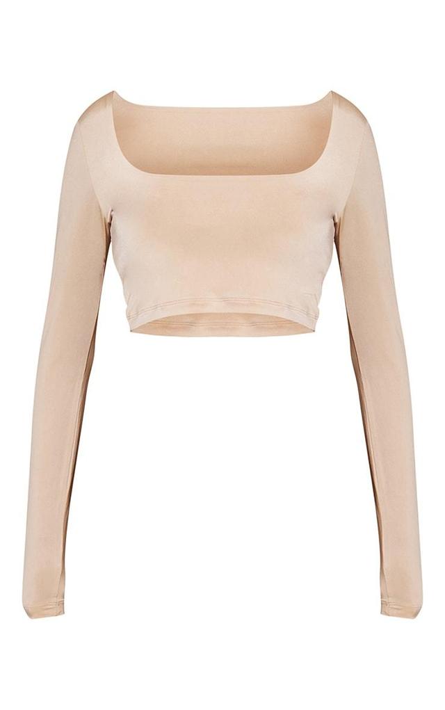 Basic Stone Slinky Square Neck Crop Top Product Image