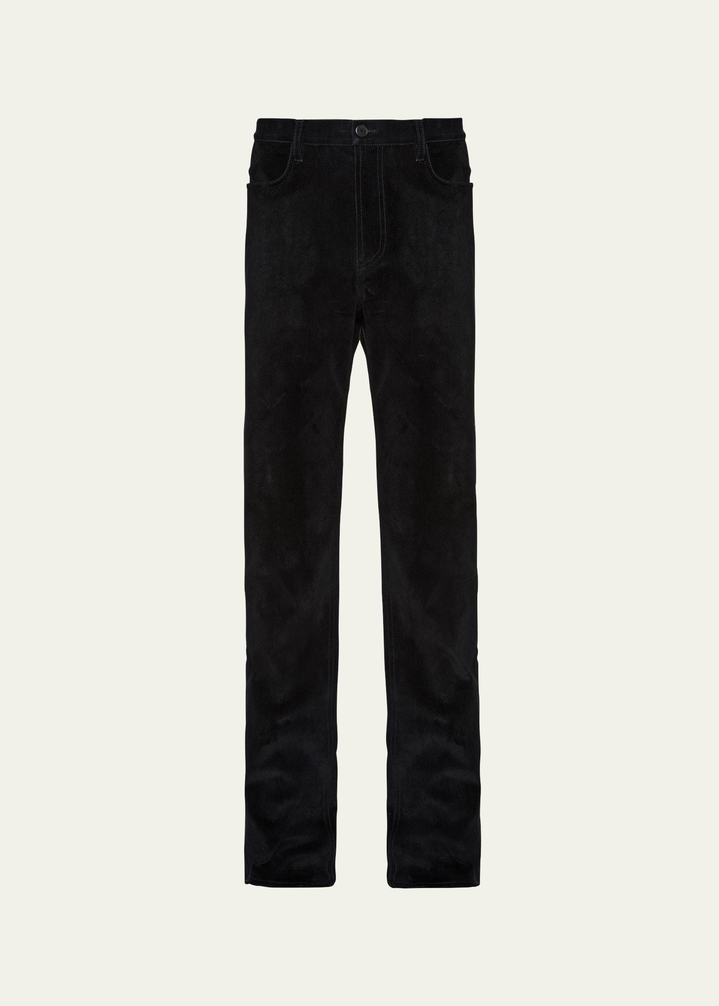 Mens Five-Pocket Velvet Denim Jeans Product Image