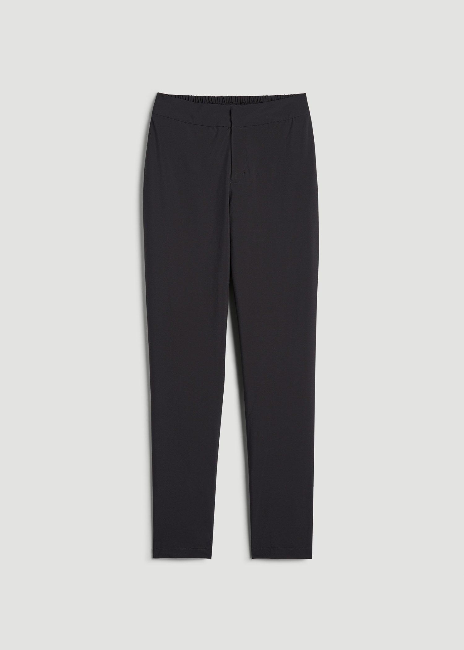 Pull On Fleece Lined Trouser Pants for Tall Women in Black Product Image