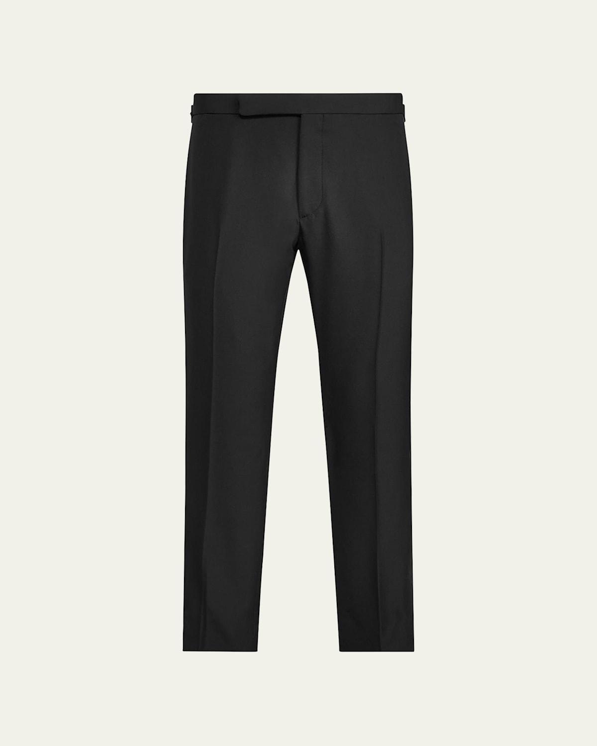 Mens Wool Straight-Leg Trousers Product Image