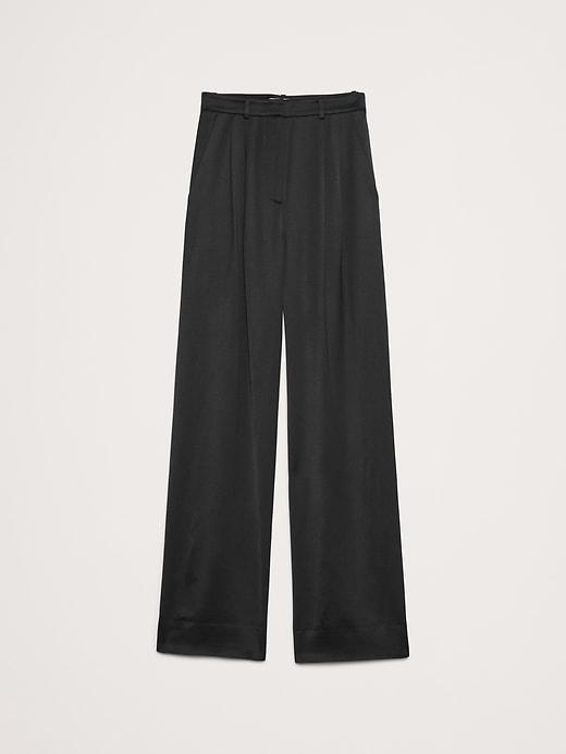 Soho High-Rise Wide-Leg Italian Satin Pant Product Image