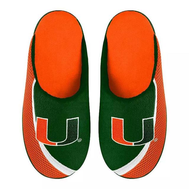 Mens FOCO Miami Hurricanes Big Logo Color Edge Slippers Product Image