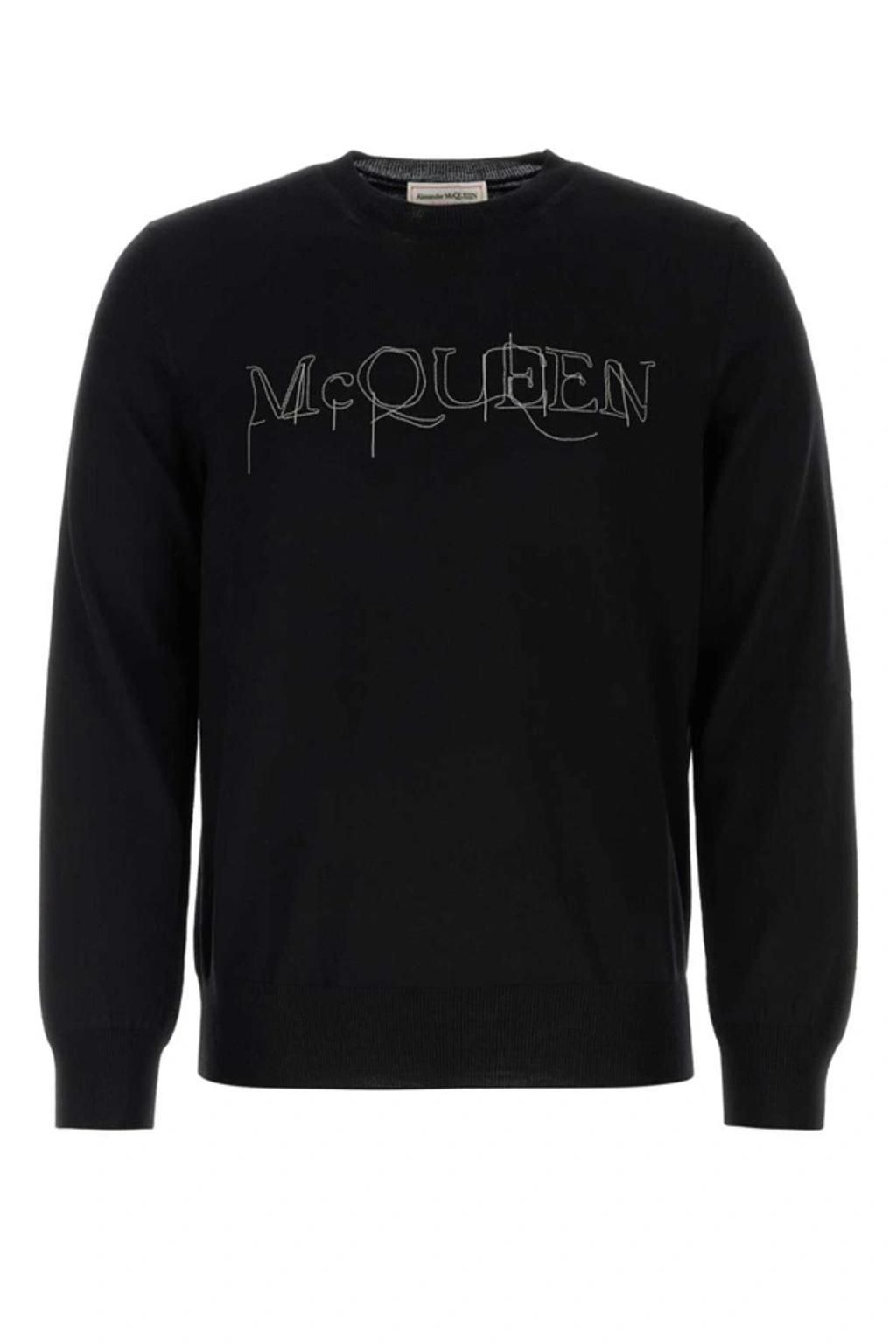 Logo Embellished Crewneck Sweater In Black Product Image