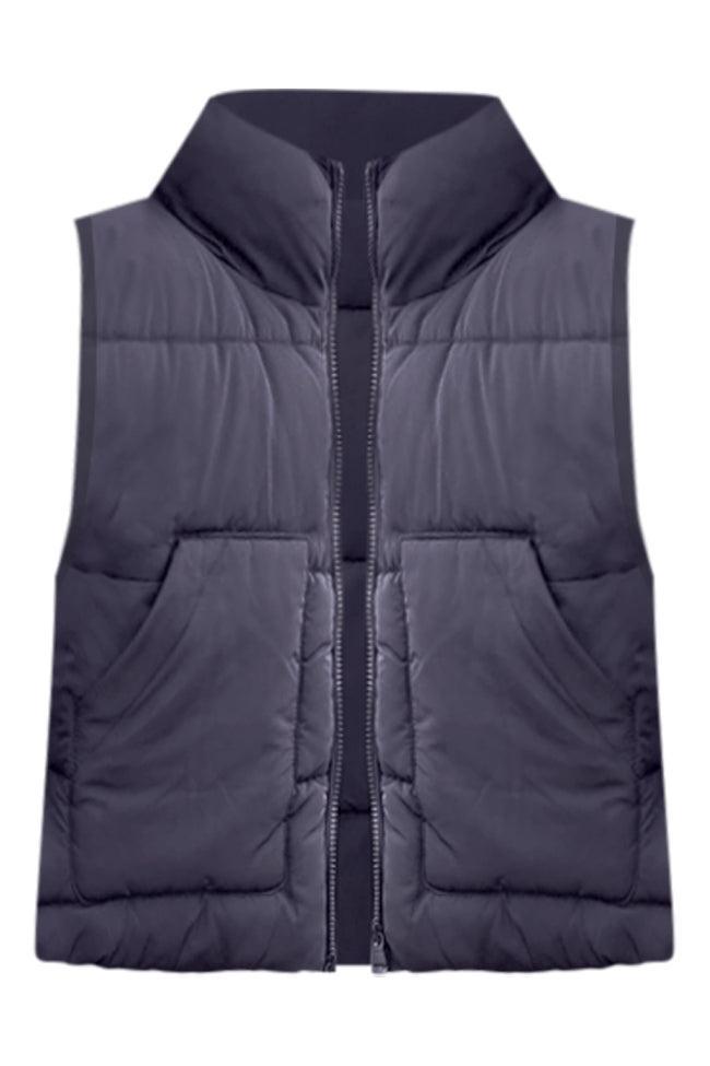 Sights To See Black Cropped Puffer Vest Product Image