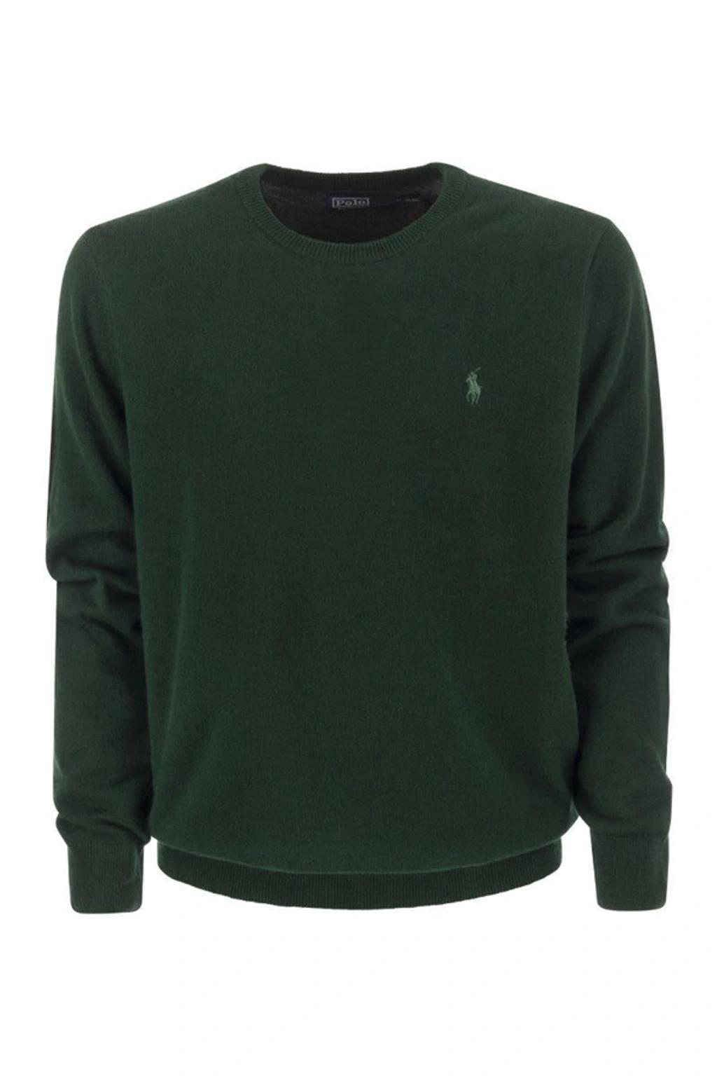 Crew-neck Wool Sweater In Green Product Image