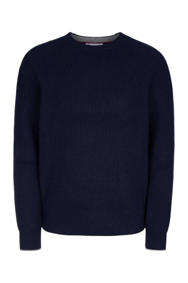 Crewneck Ribbed In Navy Blue Product Image