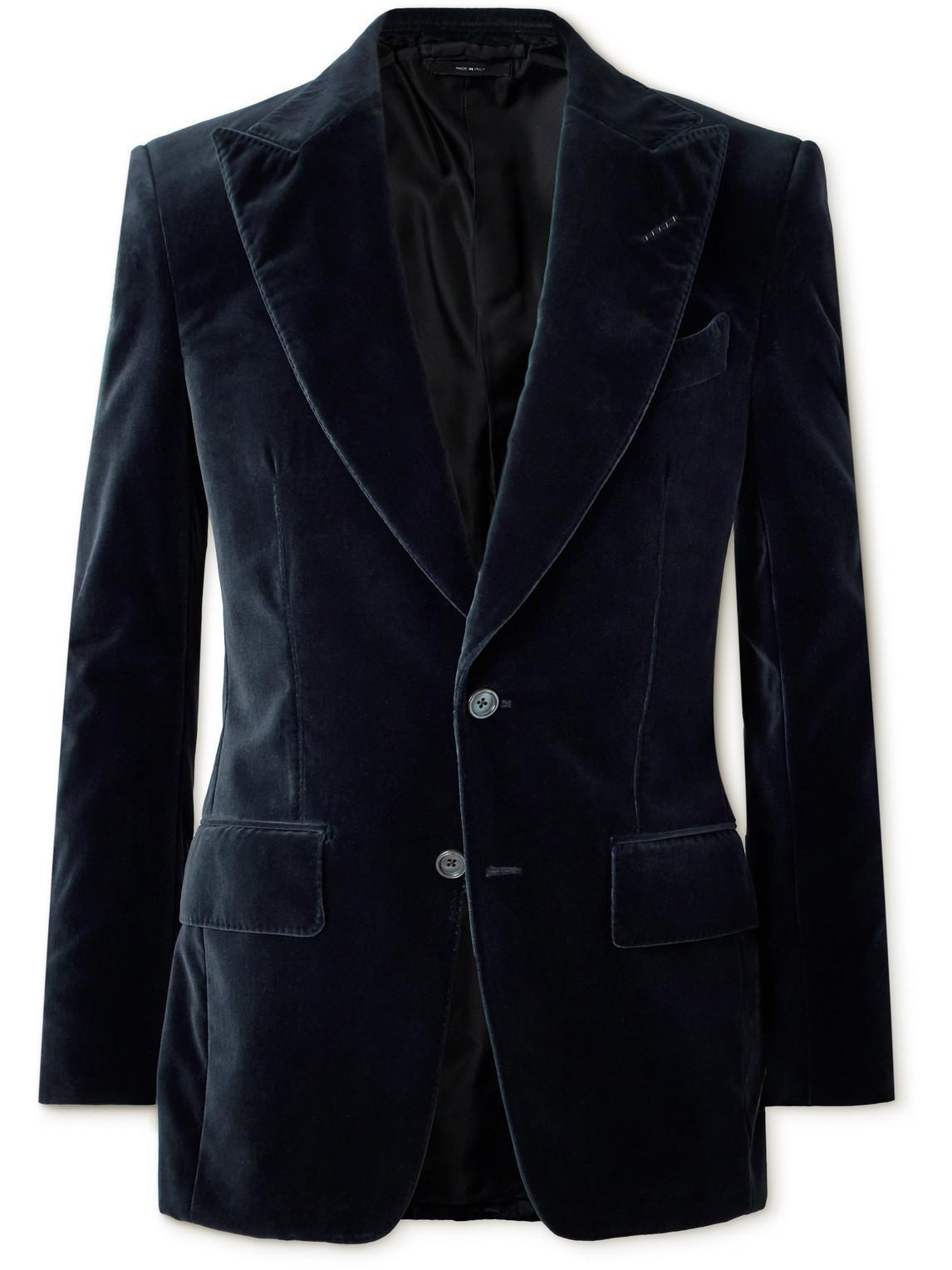 TOM FORD Atticus Velvet Jacket In Blue Product Image