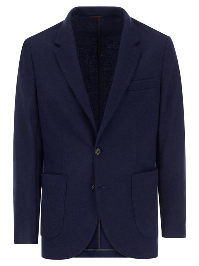 Single Breasted Tailored Blazer In Blue Product Image