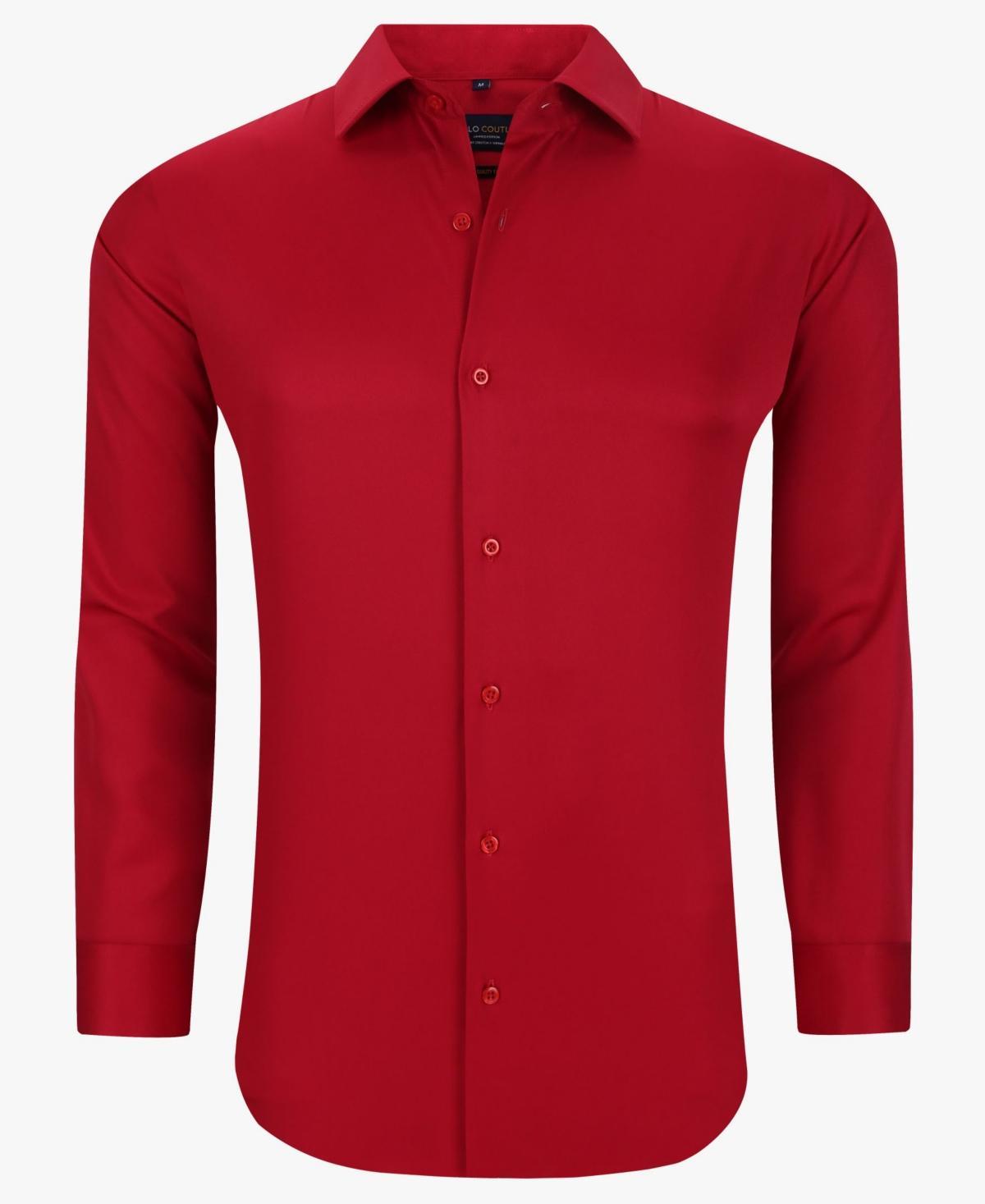 Suslo Couture Mens Solid Slim Fit Wrinkle Free Stretch Long Sleeve Button Down Shirt Product Image