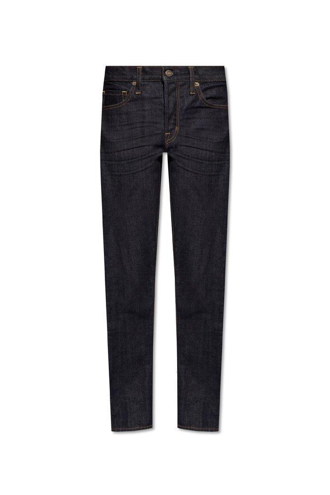 TOM FORD Logo Patch Skinny Jeans In Navy Product Image