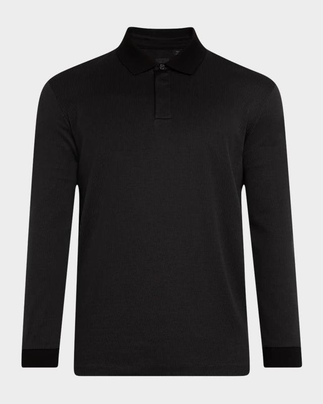 Mens Pado Cotton Textured Long-Sleeve Polo Shirt Product Image