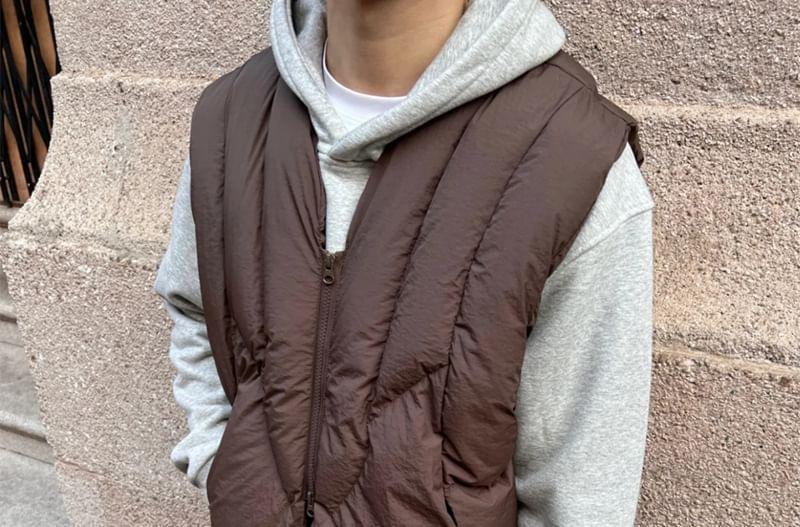 Plain Zip Puffer Vest Product Image