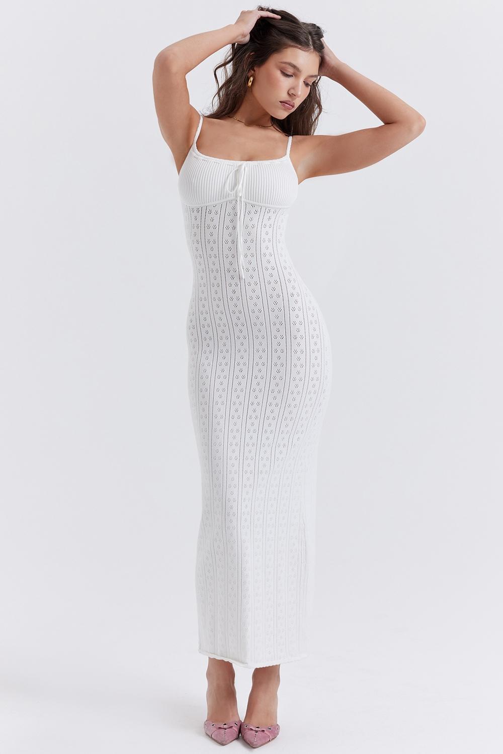 Myla White Knit Maxi Dress Product Image