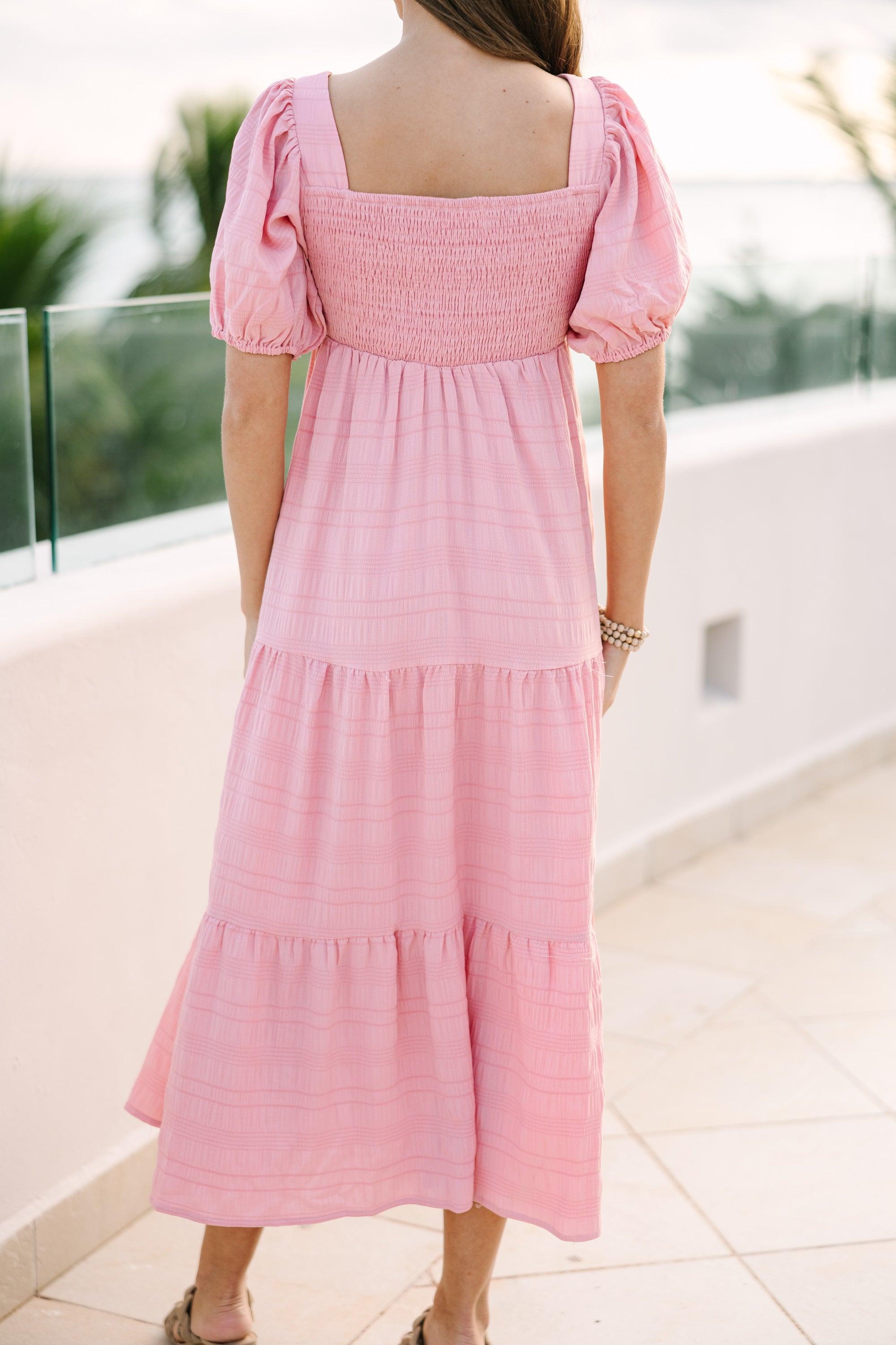 Think About It Mauve Pink Midi Dress Female Product Image