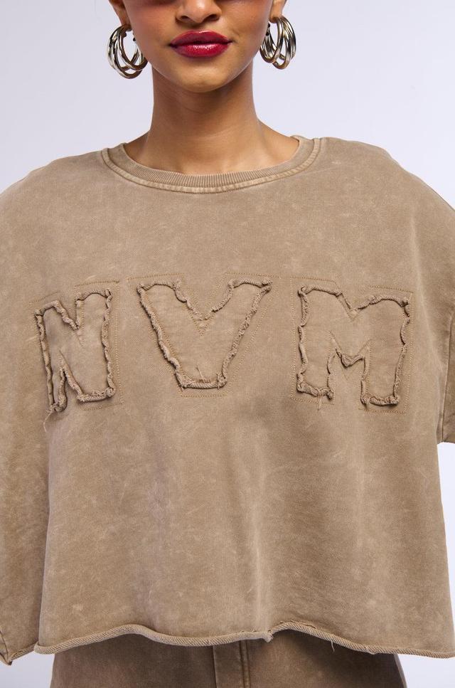 NEVER MIND BABE CROPPED MINERAL WASH SWEATSHIRT Product Image