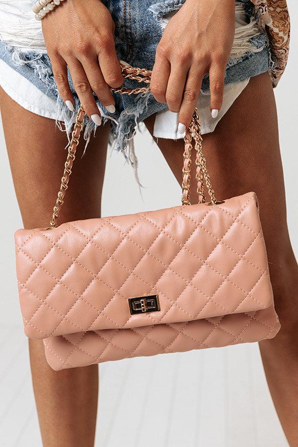 Graceful Gala Quilted Clutch In Blush Product Image