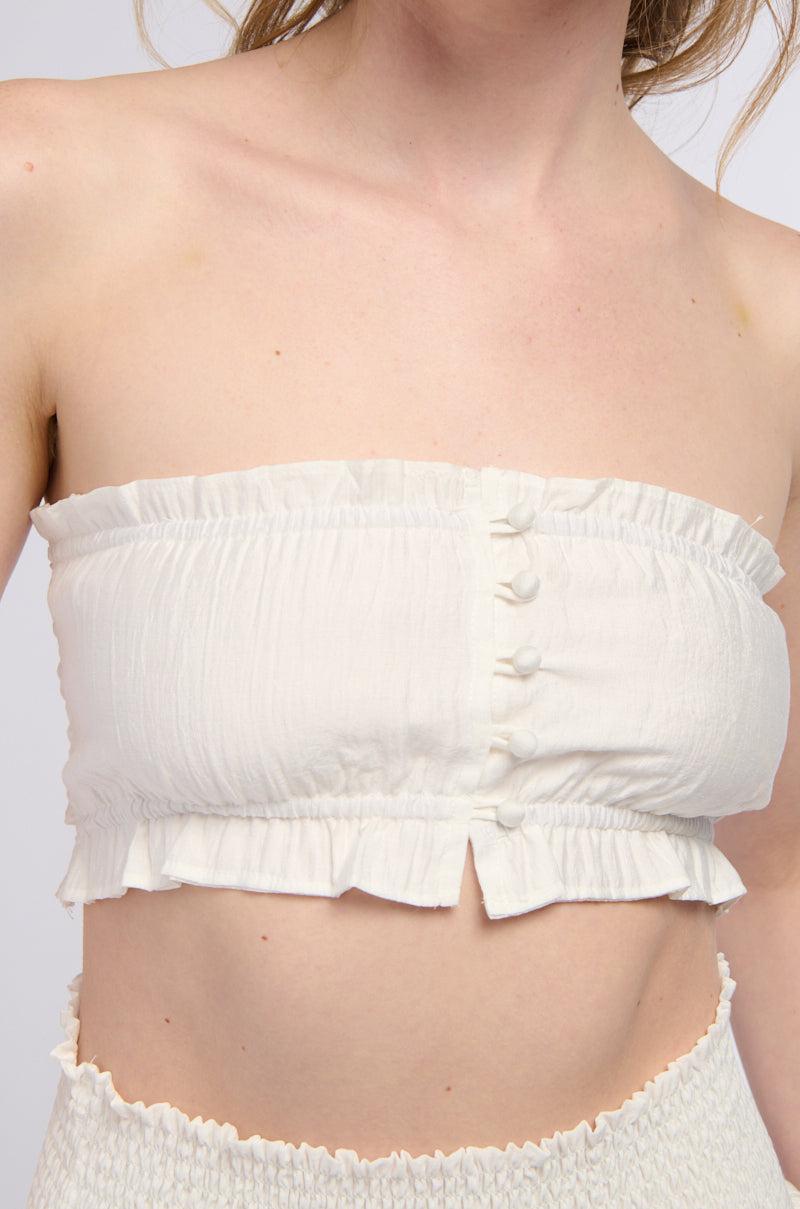 THE KYLIE SMOCKED BANDEAU TOP Product Image