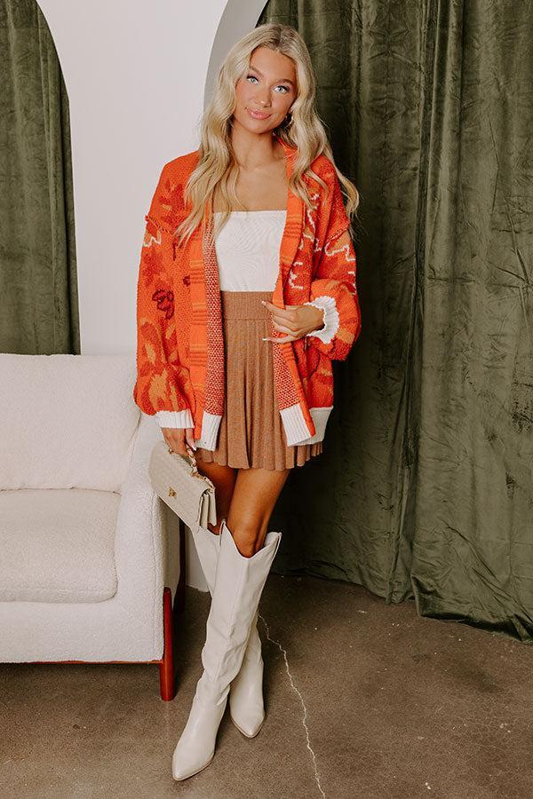 Lost In A Novel Knit Cardigan In Orange Product Image