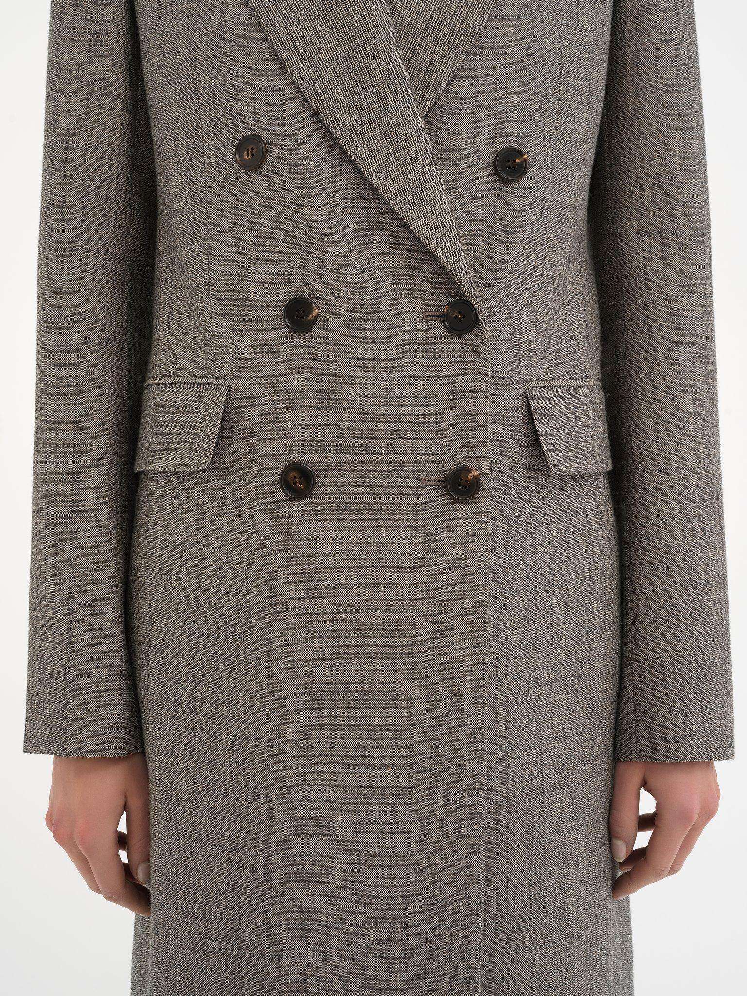 Tailored coat in wool & cotton tweed Product Image