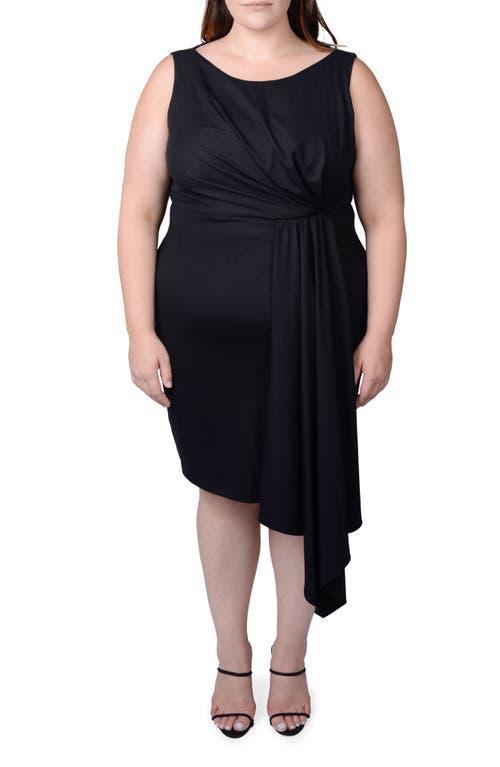 MAYES NYC Adele Draped Asymmetric Sheath Dress Product Image