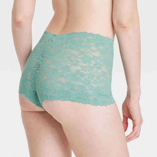 Womens Allover Lace Boy Shorts - Auden Tidal Flow M Product Image