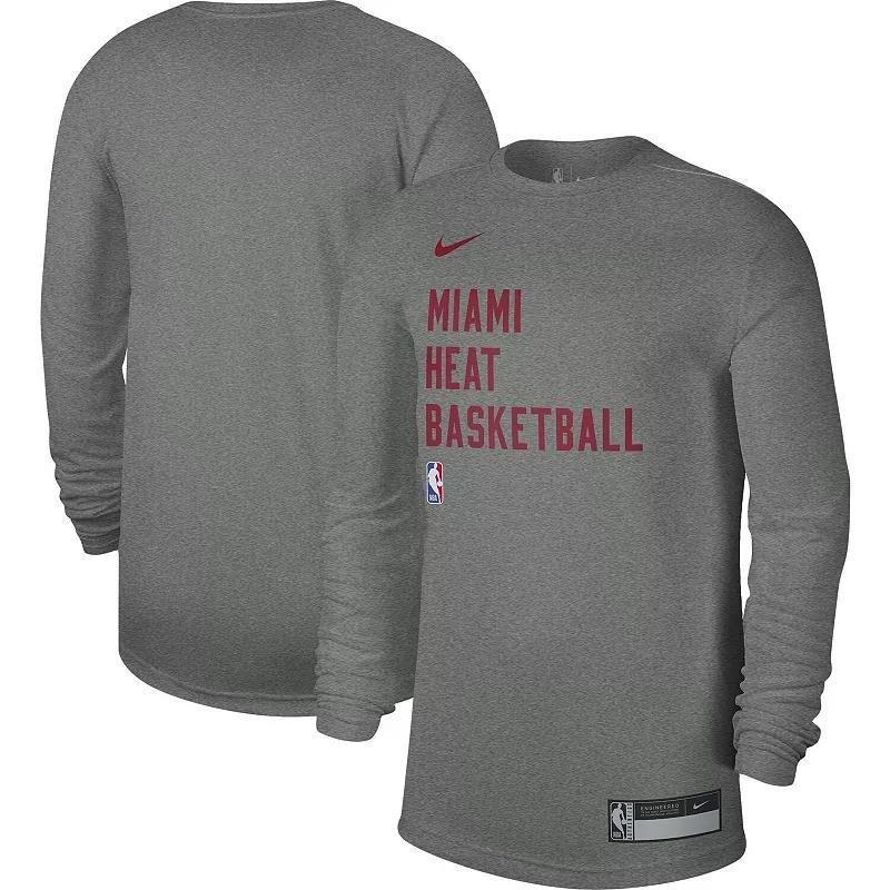 Unisex Nike Heather Gray Miami Heat 2023/24 Legend On-Court Practice Long Sleeve T-Shirt, Mens Product Image