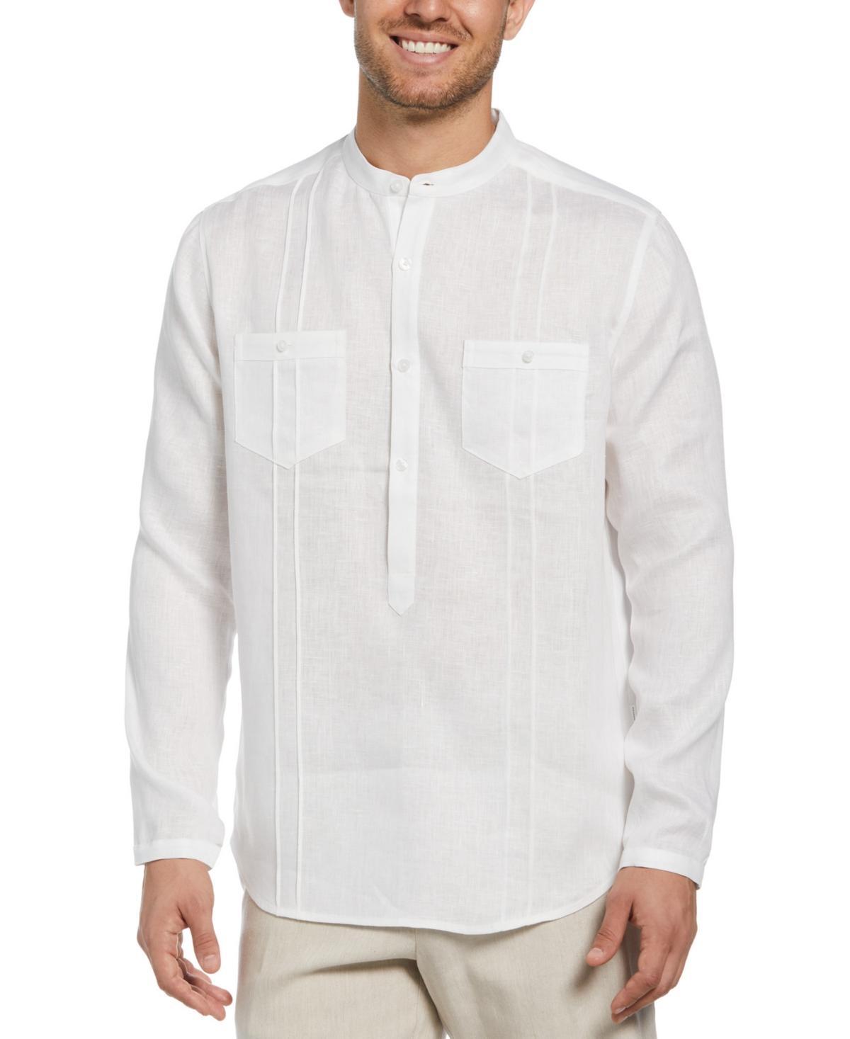 Cubavera Mens Regular-Fit Banded Collar Popover Linen Shirt Product Image