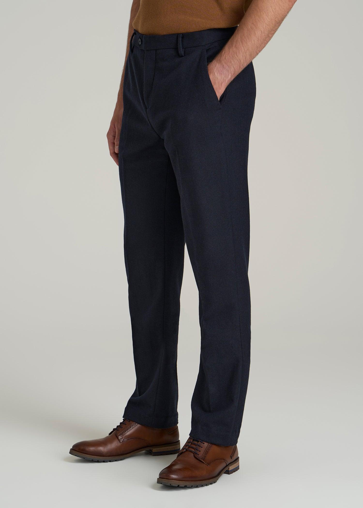 Wool Blend Dress Pants for Tall Men in Raven Blue Product Image