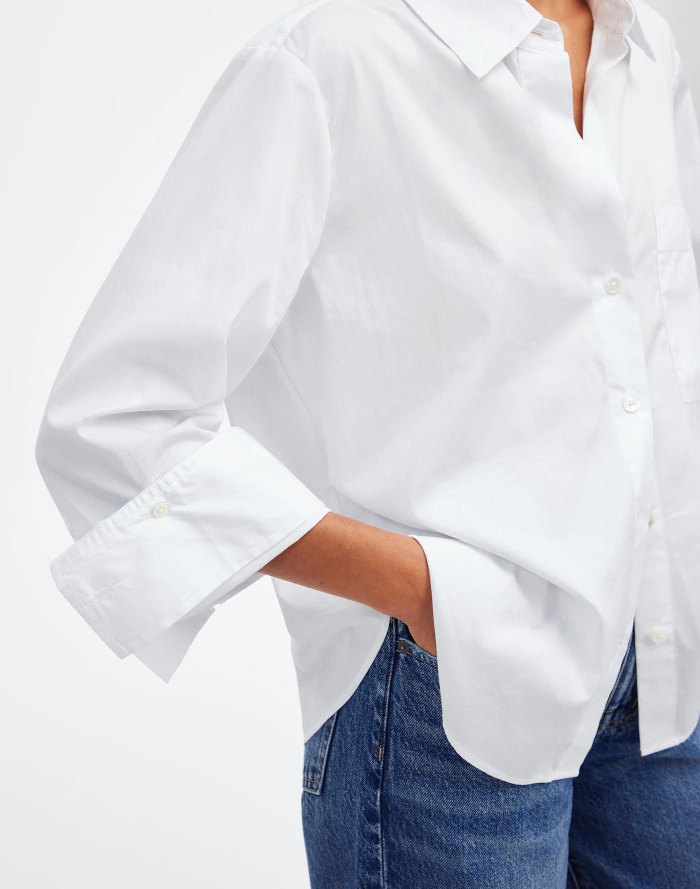 Easy Y-Neck Button-Up Shirt Product Image