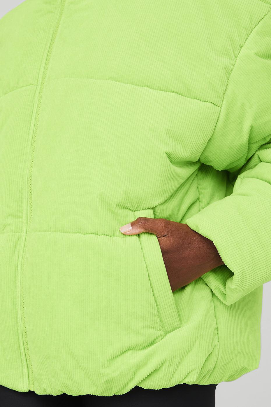 Corduroy Stage Puffer - Celery Female Product Image