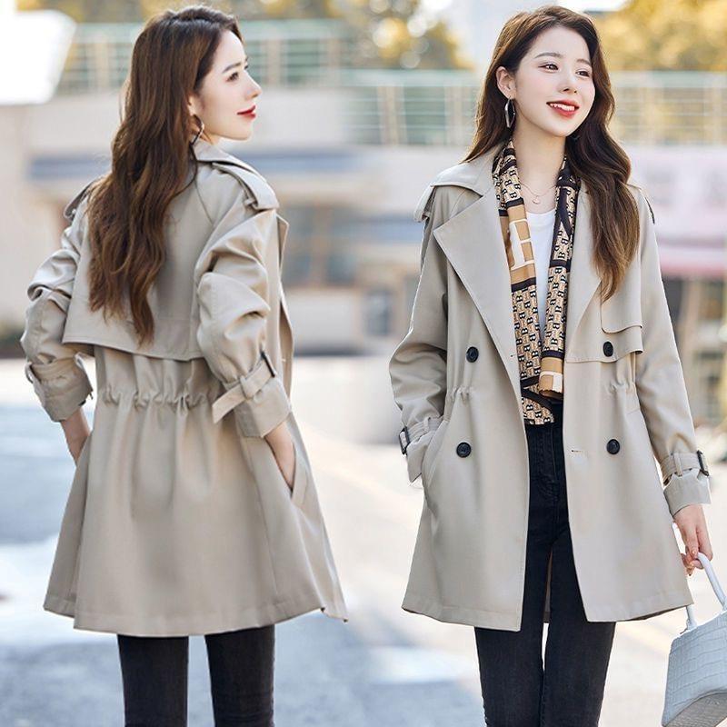 Plain Double-Breasted Trench Jacket Product Image