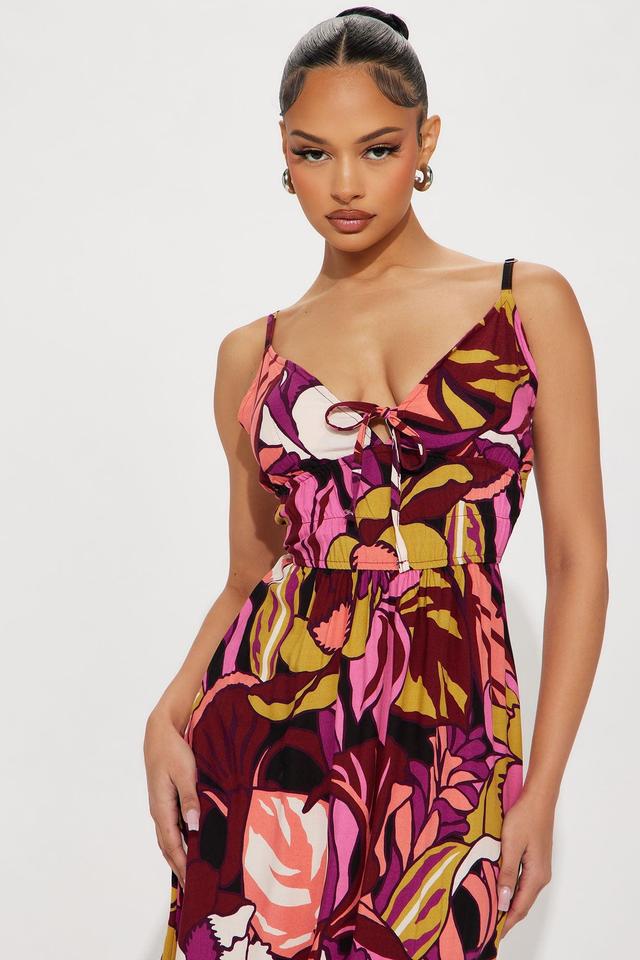 Leora Tropical Maxi Dress - Purple/combo Product Image